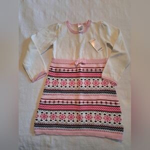 Gymboree Outlet girls size 5T sweater dress, snowflake designs, New